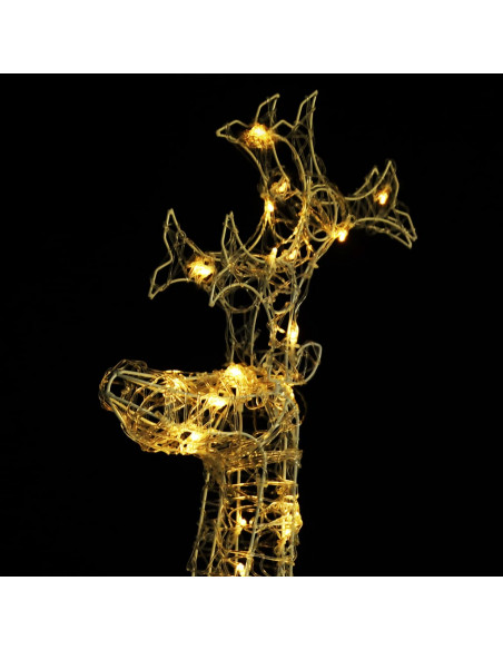 Renne e Slitta Decorazione Natale 90 LED 60x16x100 cm Acrilico