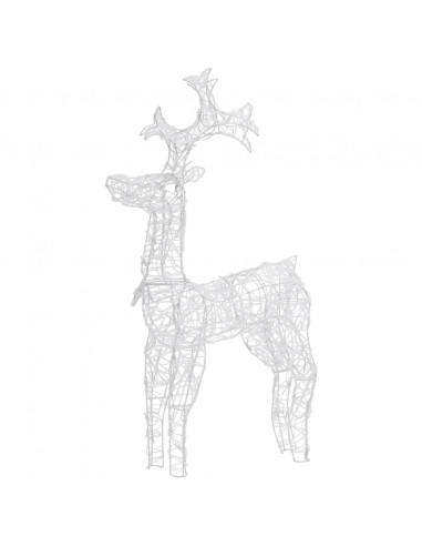 Renne e Slitta Decorazione Natale 90 LED 60x16x100 cm Acrilico