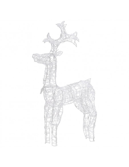 Renne e Slitta Decorazione Natale 90 LED 60x16x100 cm Acrilico