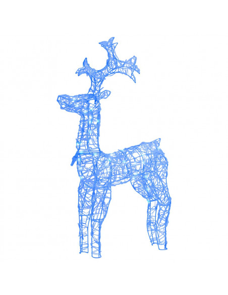 Renne e Slitta Decorazione Natale 90 LED 60x16x100 cm Acrilico