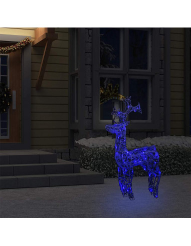 Renne e Slitta Decorazione Natale 90 LED 60x16x100 cm Acrilico