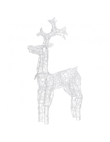 Renne e Slitta Decorazione Natale 90 LED 60x16x100 cm Acrilico