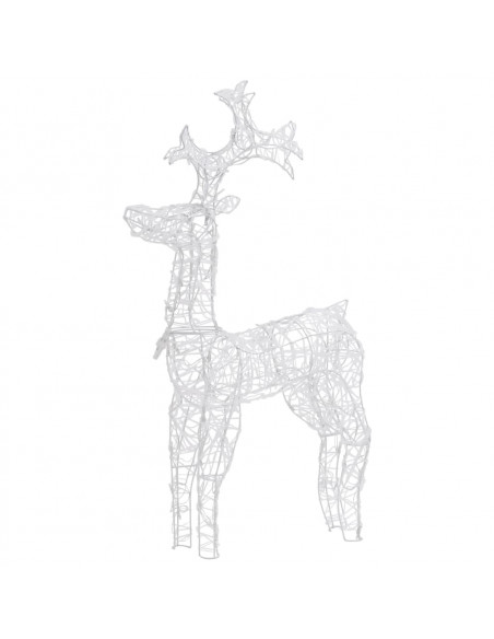 Renne e Slitta Decorazione Natale 90 LED 60x16x100 cm Acrilico