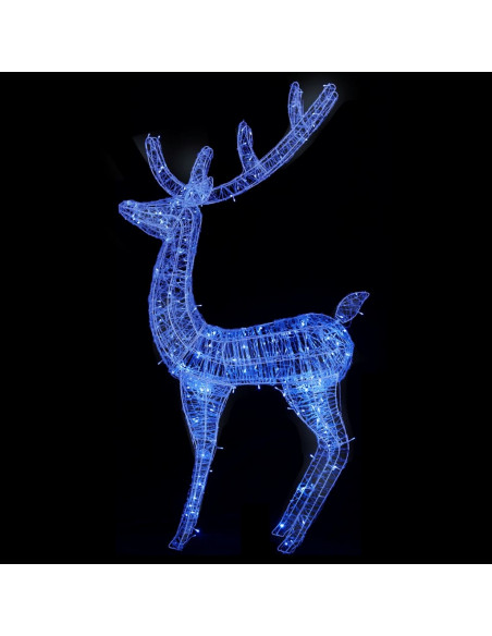 Renna di Natale XXL in Acrilico 250 LED 2 pz 180 cm Blu
