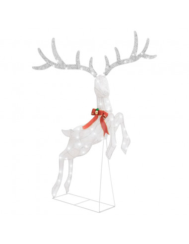 Renna Volante di Natale con 120 LED Bianco e Bianco Freddo
