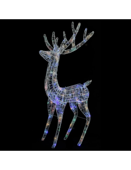 Renne di Natale XXL in Acrilico 250 LED 2 pz 180 cm Colorata