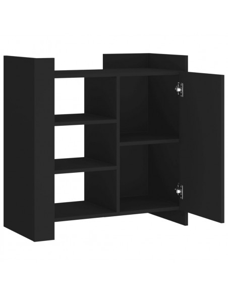 Credenza Nera 73,5x35x75 cm in Legno Multistrato