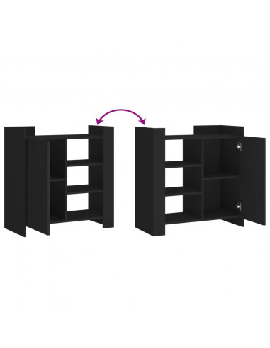 Credenza Nera 73,5x35x75 cm in Legno Multistrato