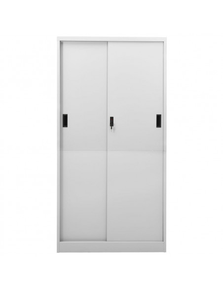 Armadio con Anta Scorrevole Grigio Chiaro 90x40x180 cm Acciaio