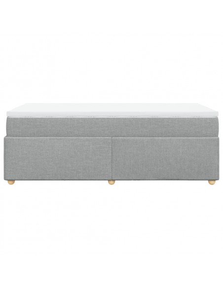 Giroletto a Molle con Materasso Grigio Chiaro 90x190 cm Tessuto