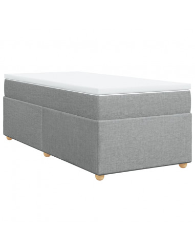 Giroletto a Molle con Materasso Grigio Chiaro 90x190 cm Tessuto