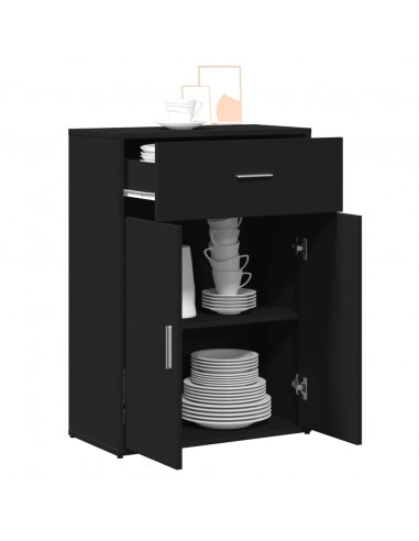 Credenza Nera 60x30x84 cm in Legno Multistrato