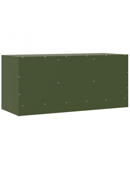 Mobile TV Verde Oliva 99x39x44 cm in Acciaio