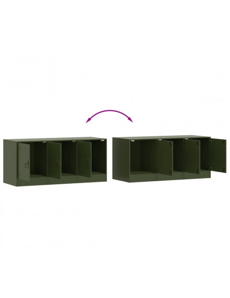 Mobile TV Verde Oliva 99x39x44 cm in Acciaio