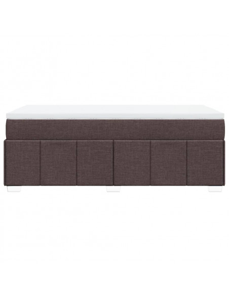 Giroletto a Molle con Materasso Marrone Scuro 80x200 cm Tessuto