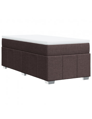 Giroletto a Molle con Materasso Marrone Scuro 80x200 cm Tessuto