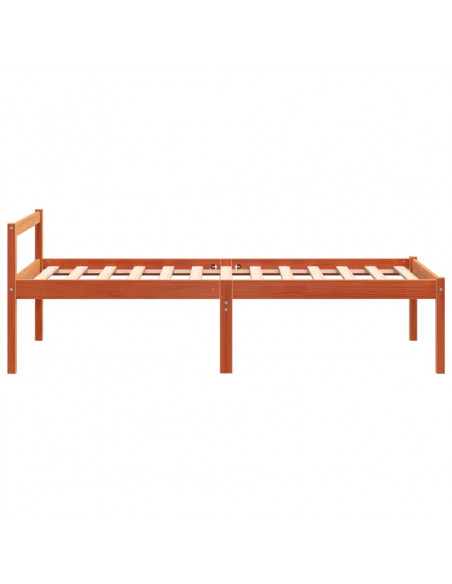 Letto per Anziani Marrone Cera 75x190 cm Legno Massello di Pino