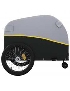 Rimorchio da Bici Nero e Giallo 45 kg in Ferro 2