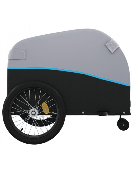 Rimorchio da Bici Nero e Blu 45 kg in Ferro