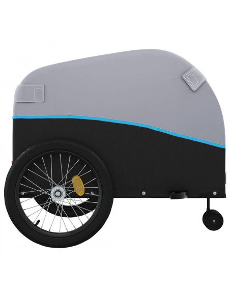 Rimorchio da Bici Nero e Blu 45 kg in Ferro