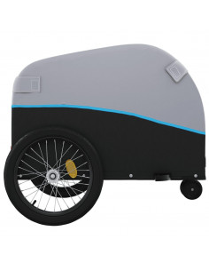 Rimorchio da Bici Nero e Blu 30 kg in Ferro 2