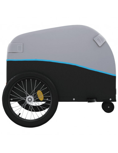 Rimorchio da Bici Nero e Blu 30 kg in Ferro