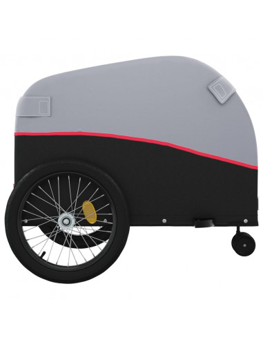 Rimorchio da Bici Nero e Rosso 45 kg in Ferro