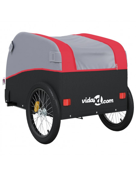 Rimorchio da Bici Nero e Rosso 45 kg in Ferro