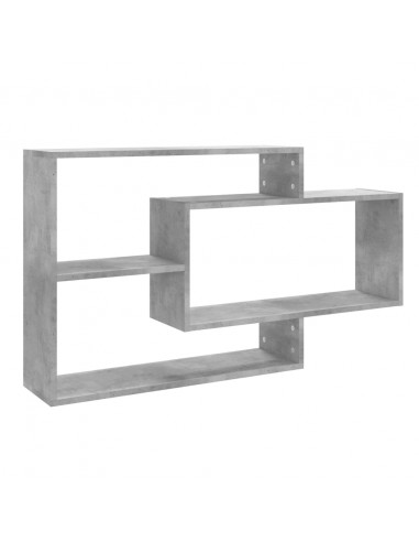 Mensole a Muro Grigio Cemento 104x20x58,5 cm Legno Multistrato