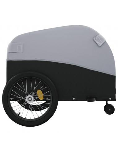 Rimorchio da Bici Nero e Grigio 45 kg in Ferro