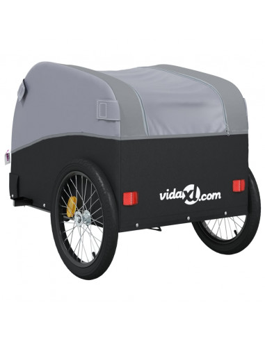 Rimorchio da Bici Nero e Grigio 45 kg in Ferro