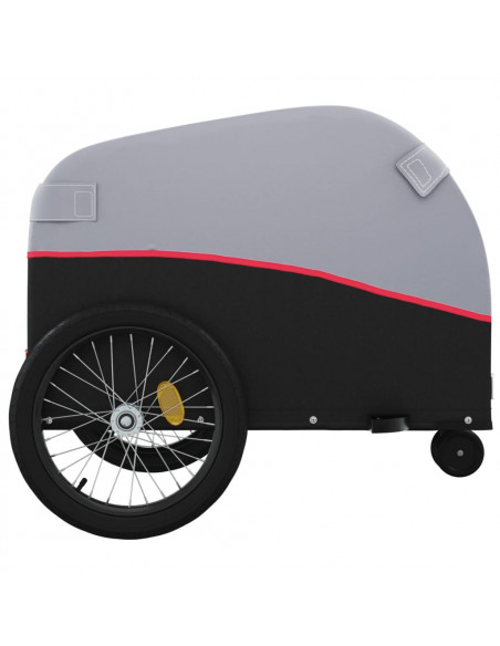 Rimorchio da Bici Nero e Rosso 30 kg in Ferro