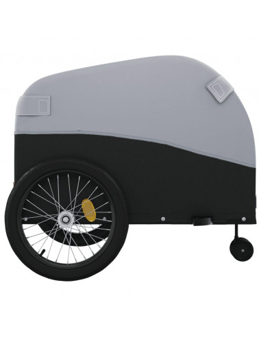 Rimorchio da Bici Nero e Grigio 45 kg in Ferro