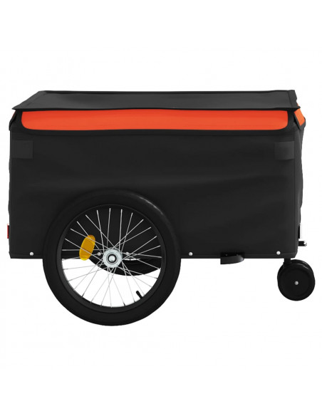 Rimorchio da Bici Nero e Arancione 45 kg in Ferro