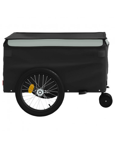 Rimorchio da Bici Nero e Grigio 45 kg in Ferro