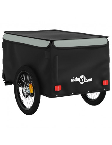 Rimorchio da Bici Nero e Grigio 45 kg in Ferro