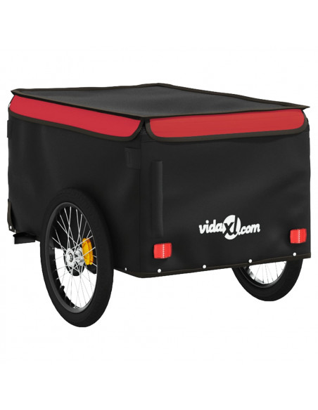 Rimorchio da Bici Nero e Rosso 30 kg in Ferro