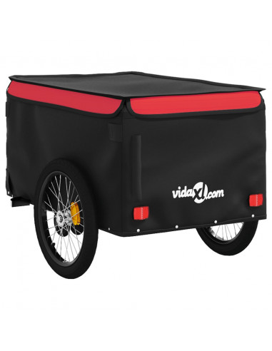 Rimorchio da Bici Nero e Rosso 45 kg in Ferro