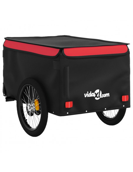 Rimorchio da Bici Nero e Rosso 45 kg in Ferro