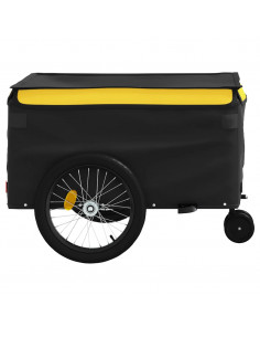 Rimorchio da Bici Nero e Giallo 45 kg in Ferro 2