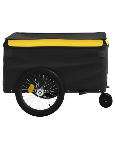 Rimorchio da Bici Nero e Giallo 45 kg in Ferro