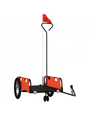 Rimorchio da Bici Arancione e Grigio Oxford e Ferro