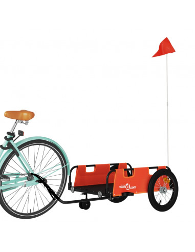 Rimorchio da Bici Arancione e Grigio Oxford e Ferro