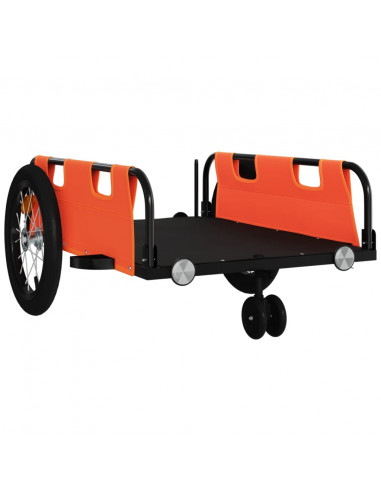 Rimorchio da Bici Arancione e Grigio Oxford e Ferro