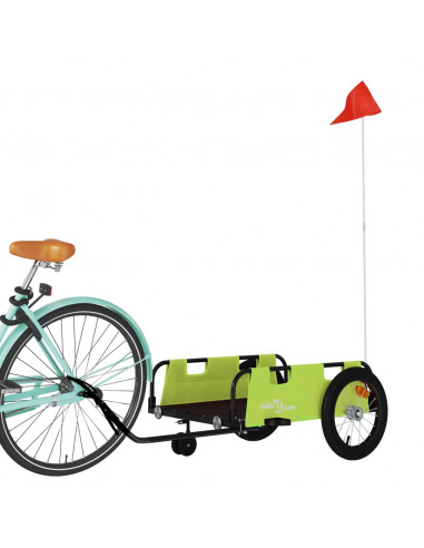 Rimorchio da Bici Verde Oxford e Ferro