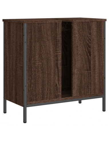 Mobile Lavabo Bagno Rovere Marrone 60x30x60cm Legno Multistrato