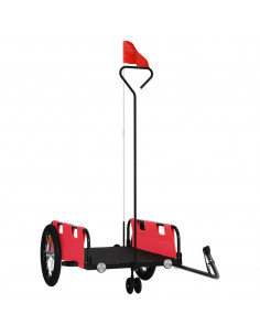 Rimorchio da Bici Rosso Oxford e Ferro 2