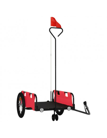 Rimorchio da Bici Rosso Oxford e Ferro