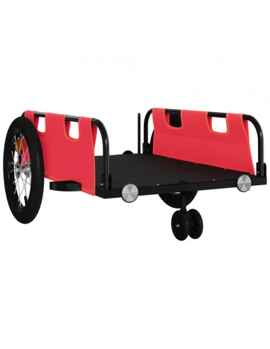 Rimorchio da Bici Rosso Oxford e Ferro