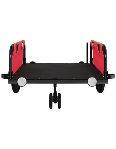 Rimorchio da Bici Rosso Oxford e Ferro